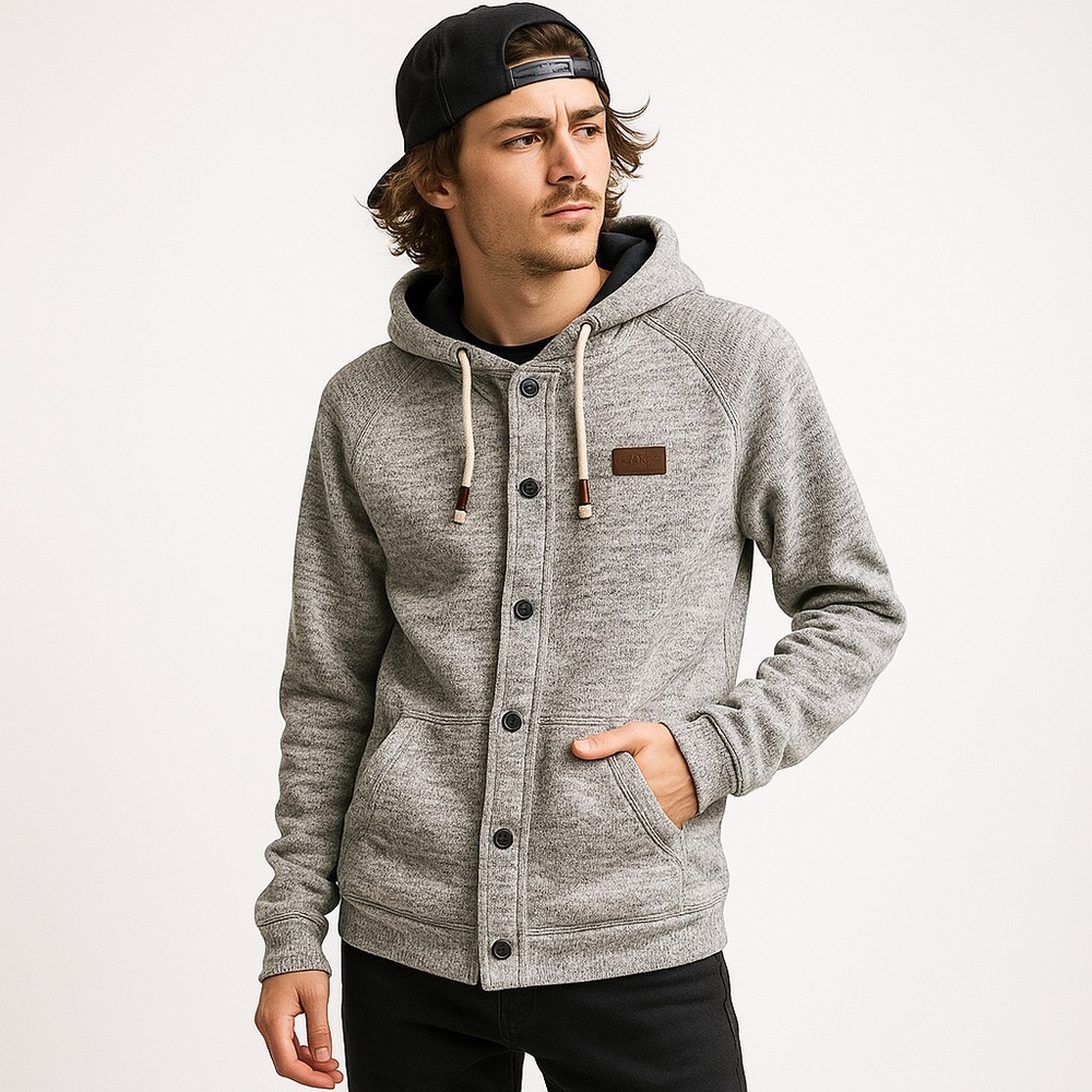 Vans Button-Up Hoodie Jacket Small